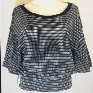 💋We the Free Geometric Stripe Drop Shoulder Top